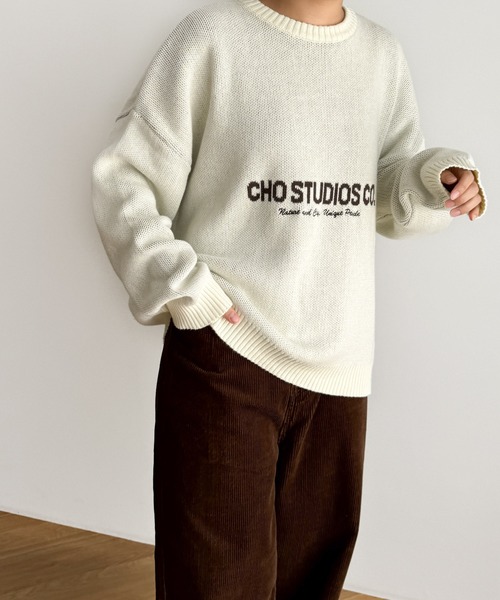 CANAL JEAN（キャナルジーン）の「choice_cnl　ジャガード×刺繍ニット（ニット/セーター・レディース・ブラック/オフホワイト・ONE SIZE）」の6枚目の写真