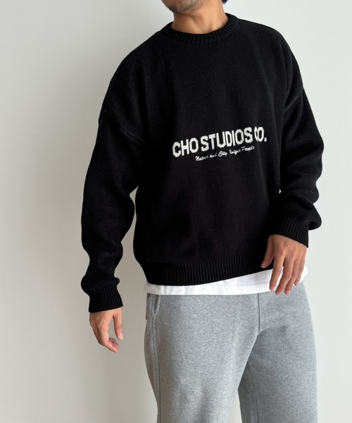 CANAL JEAN（キャナルジーン）の「choice_cnl　ジャガード×刺繍ニット（ニット/セーター・レディース・ブラック/オフホワイト・ONE SIZE）」の9枚目の写真
