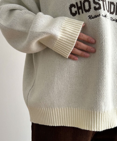 CANAL JEAN（キャナルジーン）の「choice_cnl　ジャガード×刺繍ニット（ニット/セーター・レディース・ブラック/オフホワイト・ONE SIZE）」の17枚目の写真