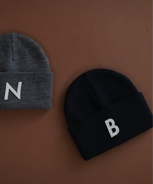 N.（N. Natural Beauty Basic）（エヌエヌナチュラルビューティーベーシック）の「◆ロゴニットキャップ（ニットキャップ/ビーニー・レディース・ダークグレー/ネイビー・ﾌﾘ-）」の4枚目の写真