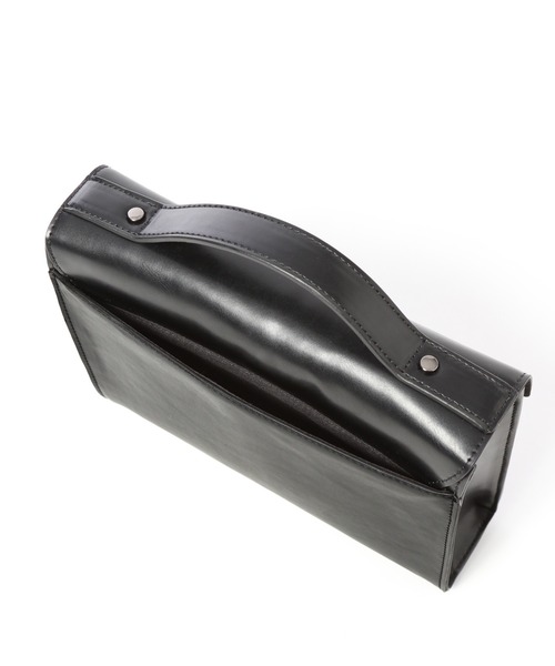 シンセティックレザー/2WAYフラップミニショルダーバッグ（ショルダー