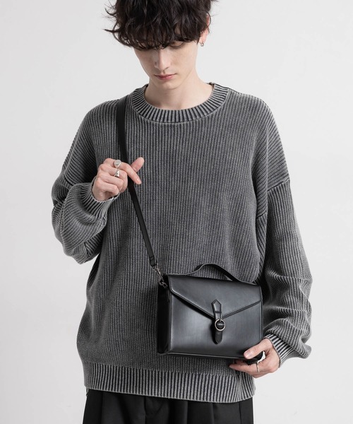 シンセティックレザー/2WAYフラップミニショルダーバッグ