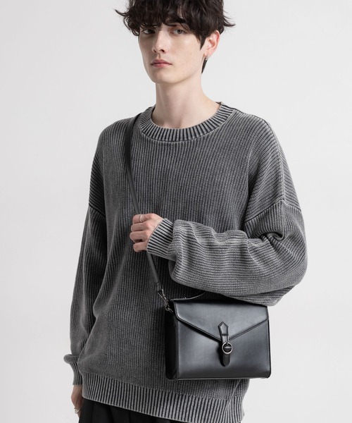 シンセティックレザー/2WAYフラップミニショルダーバッグ