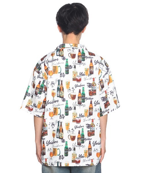 SAKAZEN(サカゼン)の「YOIDORE 酒×総柄 オープンカラー デザインシャツ(シャツ/ブラウス・メンズ・ブラック/ホワイト・M/L/LL)」の4枚目の写真