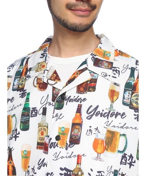 SAKAZEN(サカゼン)の「YOIDORE 酒×総柄 オープンカラー デザインシャツ(シャツ/ブラウス・メンズ・ブラック/ホワイト・M/L/LL)」の5枚目の写真