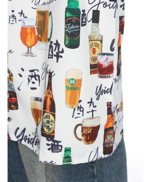 SAKAZEN(サカゼン)の「YOIDORE 酒×総柄 オープンカラー デザインシャツ(シャツ/ブラウス・メンズ・ブラック/ホワイト・M/L/LL)」の7枚目の写真