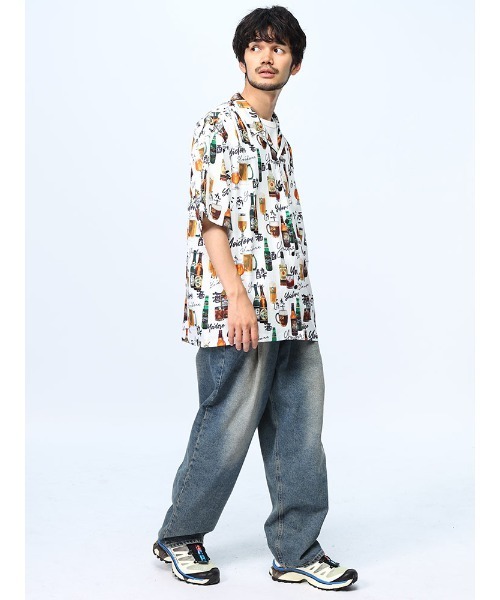 SAKAZEN(サカゼン)の「YOIDORE 酒×総柄 オープンカラー デザインシャツ(シャツ/ブラウス・メンズ・ブラック/ホワイト・M/L/LL)」の9枚目の写真
