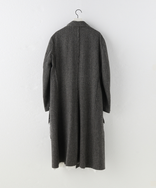 sulvam（サルバム）の「【SULVAM / サルバム】ヘリンボーンタチキリコート（その他アウター・メンズ・ブラック・MEDIUM）」の2枚目の写真