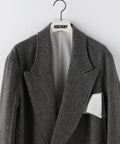 sulvam（サルバム）の「【SULVAM / サルバム】ヘリンボーンタチキリコート（その他アウター・メンズ・ブラック・MEDIUM）」の3枚目の写真