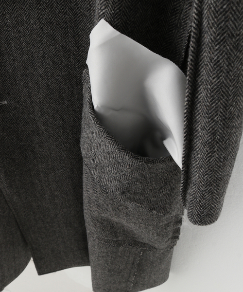 sulvam（サルバム）の「【SULVAM / サルバム】ヘリンボーンタチキリコート（その他アウター・メンズ・ブラック・MEDIUM）」の10枚目の写真