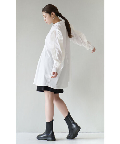 e-zakkamania stores（イーザッカマニアストアーズ）の「ジョーゼット プリーツフリルブラウス（シャツ/ブラウス・レディース・ベージュ/オフホワイト・M）」の10枚目の写真
