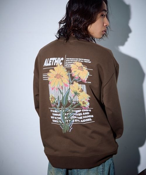 PBLIM(ページボーイリム)の「《UNISEX》アートフラワースウェット(スウェット・レディース・杢グレー/ピンク/ブラウン/ネイビー/オートミール/ブラック・LARGE/MEDIUM)」の4枚目の写真