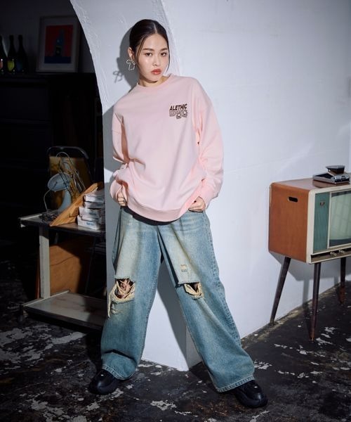 PBLIM(ページボーイリム)の「《UNISEX》アートフラワースウェット(スウェット・レディース・杢グレー/ピンク/ブラウン/ネイビー/オートミール/ブラック・LARGE/MEDIUM)」の21枚目の写真