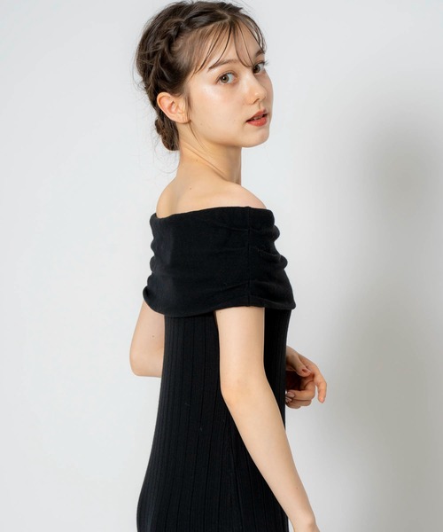 NOELA(ノエラ)の「バーサカラーニットワンピース(ワンピース・レディース・グレー/ピンク/ブラック・フリー)」の8枚目の写真