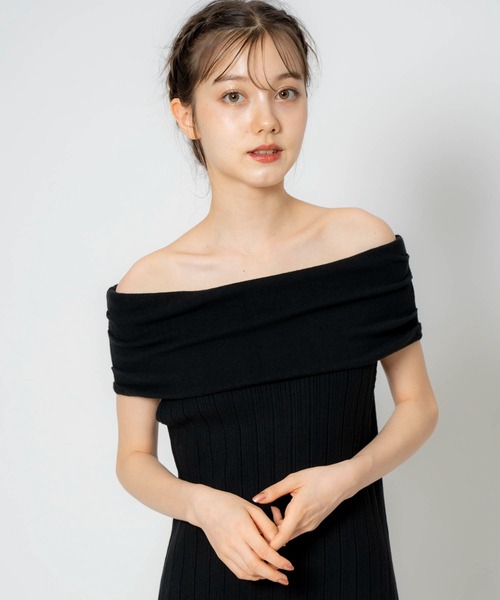NOELA(ノエラ)の「バーサカラーニットワンピース(ワンピース・レディース・グレー/ピンク/ブラック・フリー)」の9枚目の写真