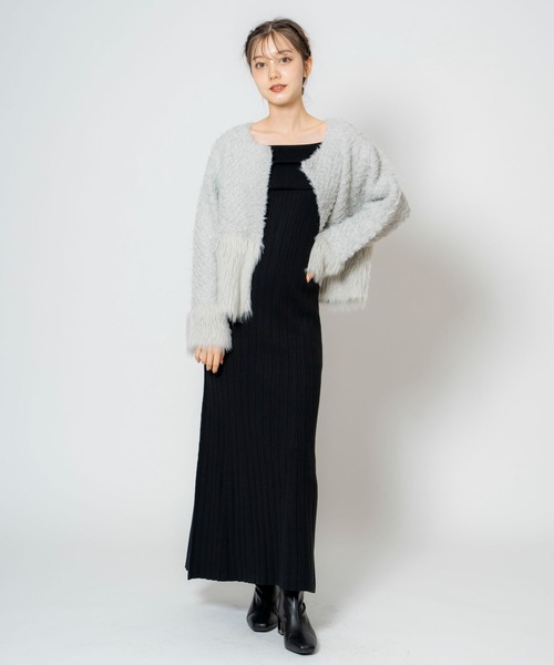 NOELA(ノエラ)の「バーサカラーニットワンピース(ワンピース・レディース・グレー/ピンク/ブラック・フリー)」の11枚目の写真
