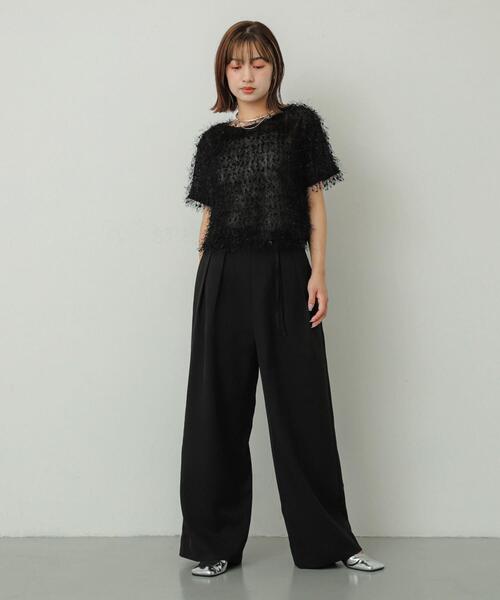 SENSE OF PLACE by URBAN RESEARCH（センスオブプレイスバイアーバンリサーチ）の「ダブルベルトスラックスワイドパンツ（その他パンツ・レディース・ブラック/ライトベージュ/カーキ・SMALL/MEDIUM）」の13枚目の写真