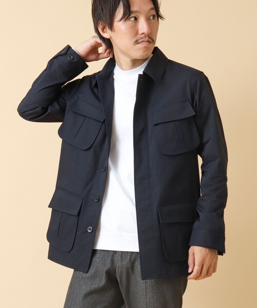 NOLLEY’S（ノーリーズ）の「《透湿/撥水》ストレッチファティーグシャツジャケット 24AW（ミリタリージャケット・メンズ・ネイビー/ブラック/グレイッシュベージュ/ベージュ・M/L）」の6枚目の写真