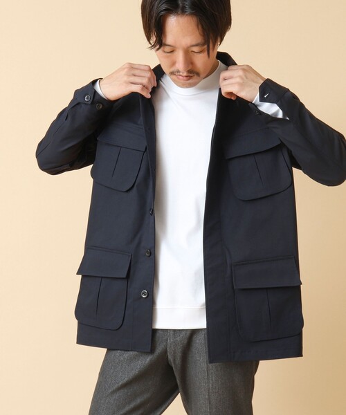 NOLLEY’S（ノーリーズ）の「《透湿/撥水》ストレッチファティーグシャツジャケット 24AW（ミリタリージャケット・メンズ・ネイビー/ブラック/グレイッシュベージュ/ベージュ・M/L）」の7枚目の写真