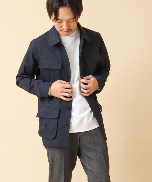 NOLLEY’S（ノーリーズ）の「《透湿/撥水》ストレッチファティーグシャツジャケット 24AW（ミリタリージャケット・メンズ・ネイビー/ブラック/グレイッシュベージュ/ベージュ・M/L）」の9枚目の写真