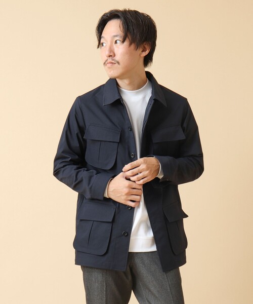 NOLLEY’S（ノーリーズ）の「《透湿/撥水》ストレッチファティーグシャツジャケット 24AW（ミリタリージャケット・メンズ・ネイビー/ブラック/グレイッシュベージュ/ベージュ・M/L）」の10枚目の写真