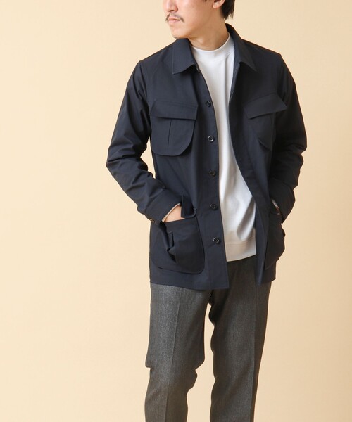 NOLLEY’S（ノーリーズ）の「《透湿/撥水》ストレッチファティーグシャツジャケット 24AW（ミリタリージャケット・メンズ・ネイビー/ブラック/グレイッシュベージュ/ベージュ・M/L）」の11枚目の写真