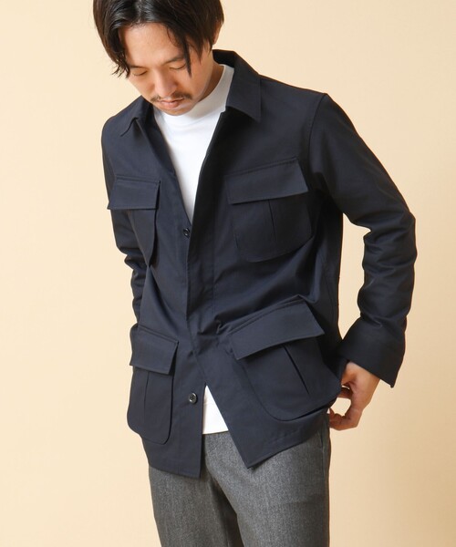 NOLLEY’S（ノーリーズ）の「《透湿/撥水》ストレッチファティーグシャツジャケット 24AW（ミリタリージャケット・メンズ・ネイビー/ブラック/グレイッシュベージュ/ベージュ・M/L）」の15枚目の写真