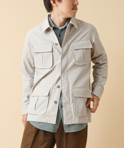 NOLLEY’S（ノーリーズ）の「《透湿/撥水》ストレッチファティーグシャツジャケット 24AW（ミリタリージャケット・メンズ・ネイビー/ブラック/グレイッシュベージュ/ベージュ・M/L）」の16枚目の写真