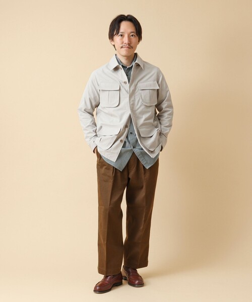 NOLLEY’S（ノーリーズ）の「《透湿/撥水》ストレッチファティーグシャツジャケット 24AW（ミリタリージャケット・メンズ・ネイビー/ブラック/グレイッシュベージュ/ベージュ・M/L）」の18枚目の写真