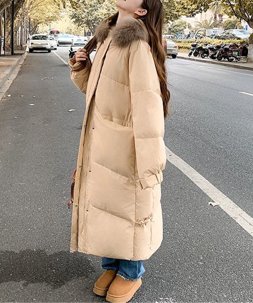 ☆TOUJOURS ☆フード付きロングコート ベージュ Twinkle;pm（トゥインクルピーエム）の「ファーフード付きロングダウン