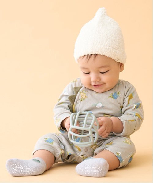 petit main（プティマイン）の「とんがりマシュマロビーニー（その他ベビー用品・キッズ・キャメル/ライトピンク/ネイビー/ライトグリーン/アイボリー・46cm/48cm/50cm）」の2枚目の写真