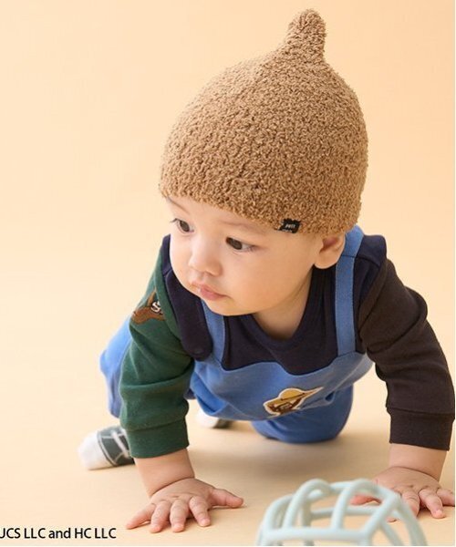 petit main（プティマイン）の「とんがりマシュマロビーニー（その他ベビー用品・キッズ・キャメル/ライトピンク/ネイビー/ライトグリーン/アイボリー・46cm/48cm/50cm）」の7枚目の写真