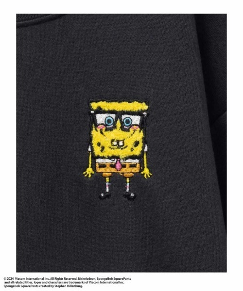 【限定コラボ】新品　SMC xスポンジボブ　スウェット　8Y /定価3万円以上 X-girl Stagesより「スポンジ・ボブ」生誕25周年を記念したコラボ