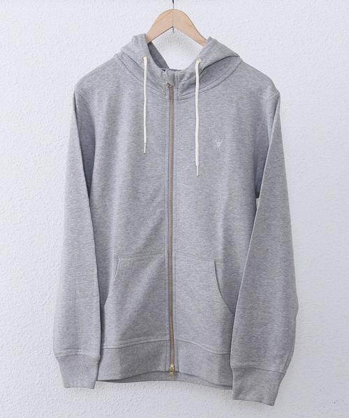 coen（コーエン）の「裏毛ジップパーカー（パーカー・メンズ・グレー/ネイビー/オリーブ/オフホワイト・X-LARGE/SMALL/LARGE/MEDIUM）」の2枚目の写真