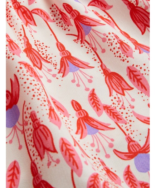 Mini Rodini（ミニロディーニ）の「mini rodini / フクシア柄布帛ロンパース（ロンパース・キッズ・レッド・68/74cm/80/86）」の5枚目の写真