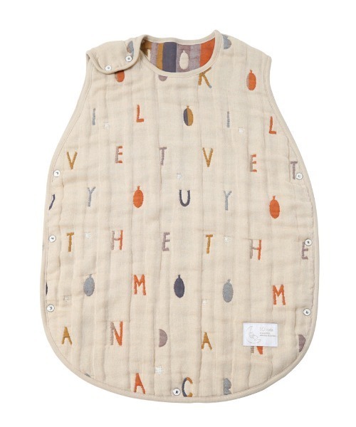 10mois(ディモワ)の「【10mois(ディモワ)】ふくふくガーゼ(6重ガーゼ) コットンウールスリーパー(キッズサイズ) 日本製(ベビーパジャマ/スリーパー・キッズ・ベージュ/ミント・MEDIUM)」の8枚目の写真