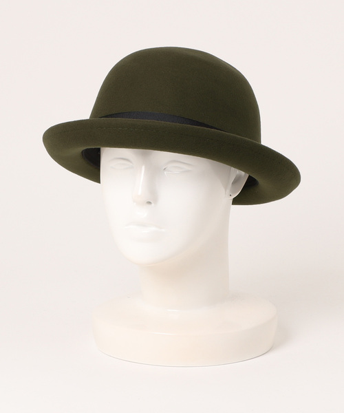 polcadot（ポルカドット）の「FELT BOWLER HAT/フェルトボーラーハット（ハット・メンズ・ブラック/グレイッシュベージュ/カーキ/ベージュ・M/L）」の9枚目の写真