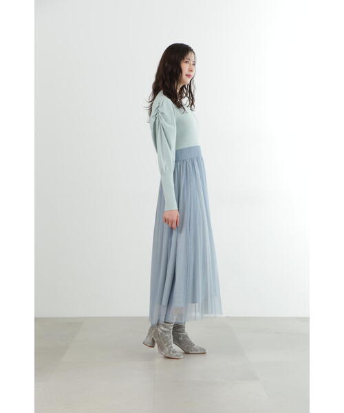 JILL STUART(ジルスチュアート)の「◆ニュアンスチュールニットドッキングワンピース(ワンピース・レディース・ブラック/ブルー・2/4)」の18枚目の写真