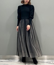 JILL STUART（ジルスチュアート）の「◆ニュアンスチュールニットドッキングワンピース（ワンピース・レディース）」