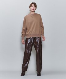 ＜6(ROKU)＞コットンウラケ カラーステッチ クルーネック プルオーバー 24AW