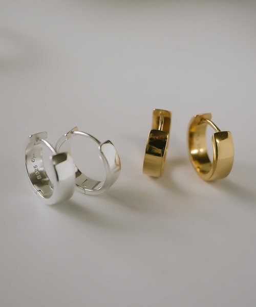 Ops.(オプス)の「ピアス 金属アレルギー対応 フープピアス シルバー925 ゴールド 【kyklos-flat キクロス・フラット】(ピアス(両耳用)・レディース・イエローゴールド/シルバー・ONE SIZE)」の7枚目の写真