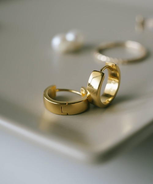 Ops.(オプス)の「ピアス 金属アレルギー対応 フープピアス シルバー925 ゴールド 【kyklos-flat キクロス・フラット】(ピアス(両耳用)・レディース・イエローゴールド/シルバー・ONE SIZE)」の12枚目の写真