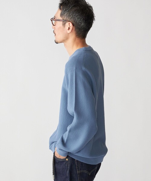 SHIPS(シップス)の「SHIPS:〈洗濯機可能〉SOLOTEX(R) コットン ピケ クルーネック ニット(ニット/セーター・メンズ・ライトグレー/ベージュ/ネイビー/オレンジ/ブラック・SMALL/MEDIUM/LARGE/X-LARGE)」の19枚目の写真