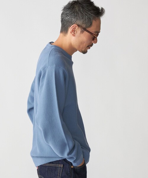 SHIPS(シップス)の「SHIPS:〈洗濯機可能〉SOLOTEX(R) コットン ピケ クルーネック ニット(ニット/セーター・メンズ・ライトグレー/ベージュ/ネイビー/オレンジ/ブラック・SMALL/MEDIUM/LARGE/X-LARGE)」の21枚目の写真