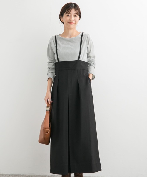 URBAN RESEARCH DOORS(アーバンリサーチドアーズ)の「ハイウエストキャミワンピース(ワンピース・レディース・グレー/ブラック・SMALL/MEDIUM)」の3枚目の写真