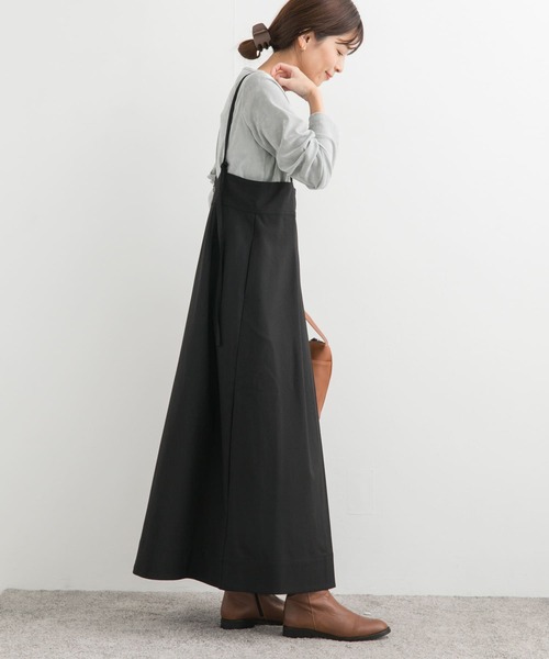 URBAN RESEARCH DOORS(アーバンリサーチドアーズ)の「ハイウエストキャミワンピース(ワンピース・レディース・グレー/ブラック・SMALL/MEDIUM)」の6枚目の写真