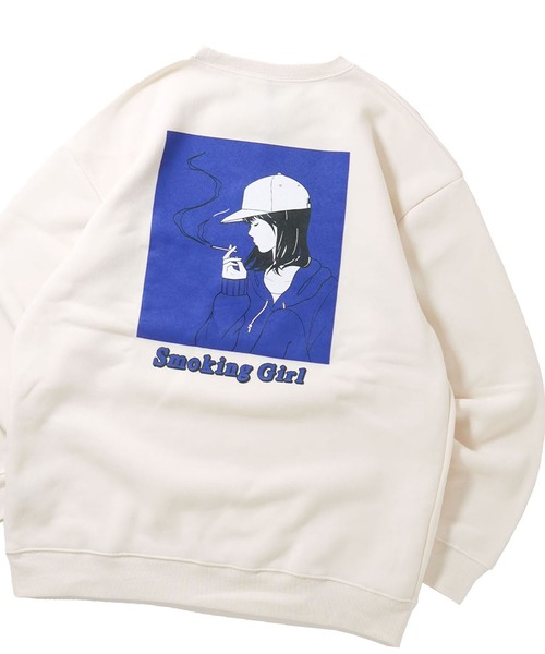 HALHAM(ハルハム)の「back print illustration sweat shirt/バックプリント イラスト スウェットシャツ【IR】 オーバーサイズ メンズ レディース(スウェット・メンズ・グレー系その他/ブラック系その他/ホワイト系その他/ホワイト/チャコールグレー/ブラック・M/L/XL)」の2枚目の写真