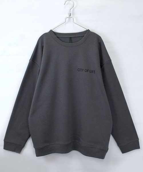 セール】back print illustration sweat shirt/バックプリント