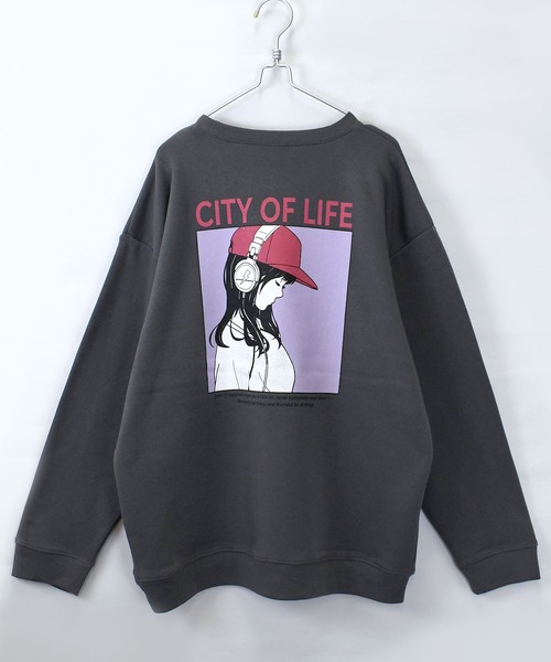 HALHAM(ハルハム)の「back print illustration sweat shirt/バックプリント イラスト スウェットシャツ【IR】 オーバーサイズ メンズ レディース(スウェット・メンズ・グレー系その他/ブラック系その他/ホワイト系その他/ホワイト/チャコールグレー/ブラック・M/L/XL)」の7枚目の写真
