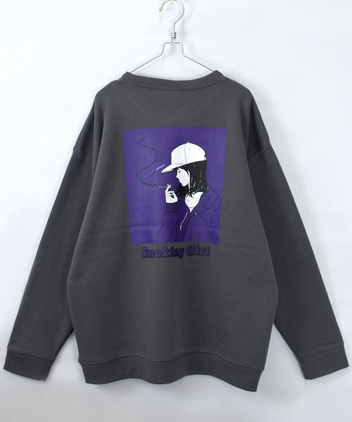 HALHAM(ハルハム)の「back print illustration sweat shirt/バックプリント イラスト スウェットシャツ【IR】 オーバーサイズ メンズ レディース(スウェット・メンズ・グレー系その他/ブラック系その他/ホワイト系その他/ホワイト/チャコールグレー/ブラック・M/L/XL)」の20枚目の写真